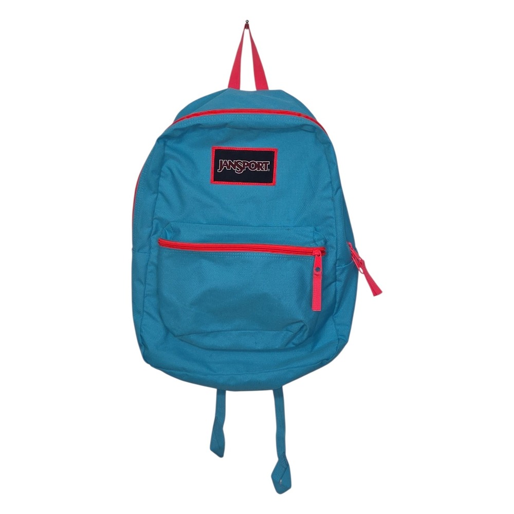 JanSport SuperBreak Backpack Turquoise Blue Coral Pink T08W Kids School Bag